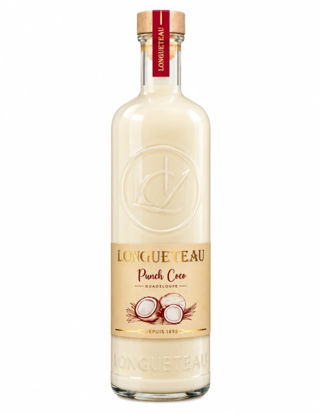 Bouteille Longueteau Punch Coco, punch au rhum agricole de Guadeloupe